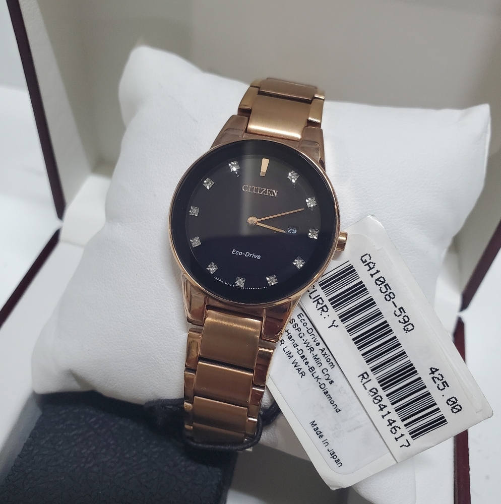 CITIZENAxiom Eco-Drive Black Diamond Dial Ladies Watch